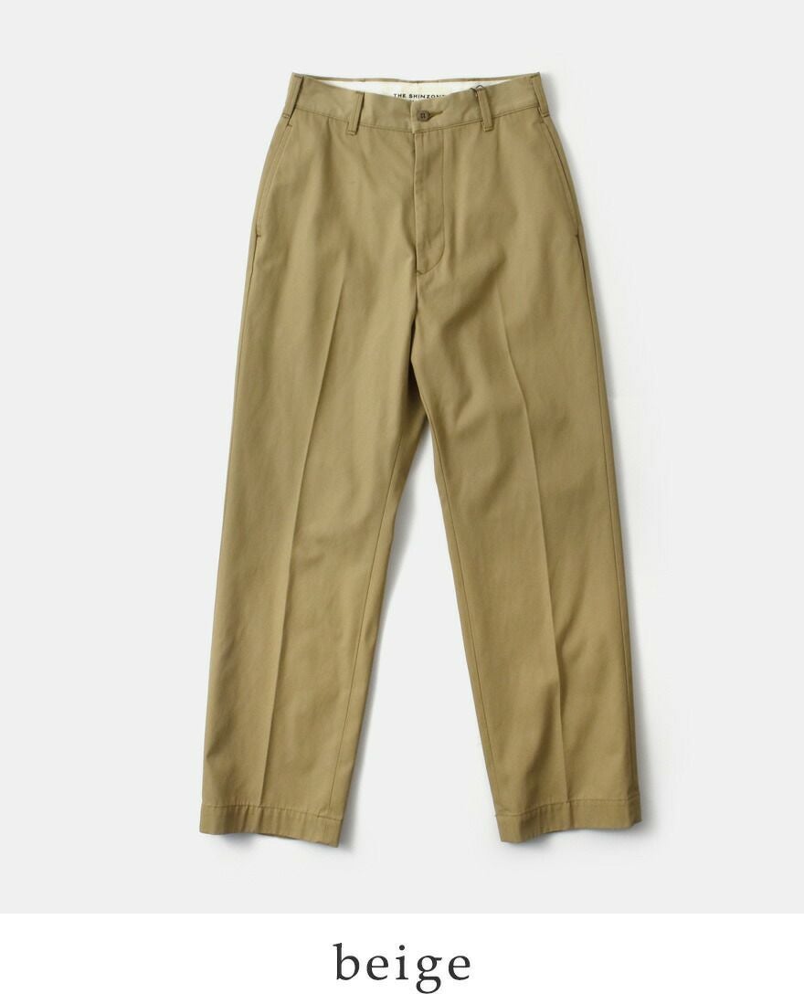 Shinzone シンゾーン ウォッシュド ハイウエスト チノパンツ WASHED