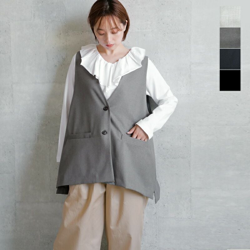 mizuiro ind ミズイロインド ディープ Vネック ワイド ベスト 3-230108