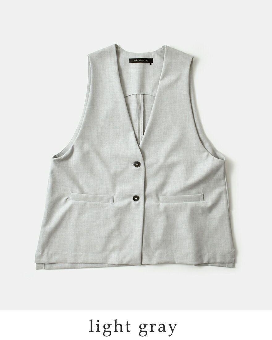 mizuiro ind ミズイロインド ディープ Vネック ワイド ベスト 3-230108