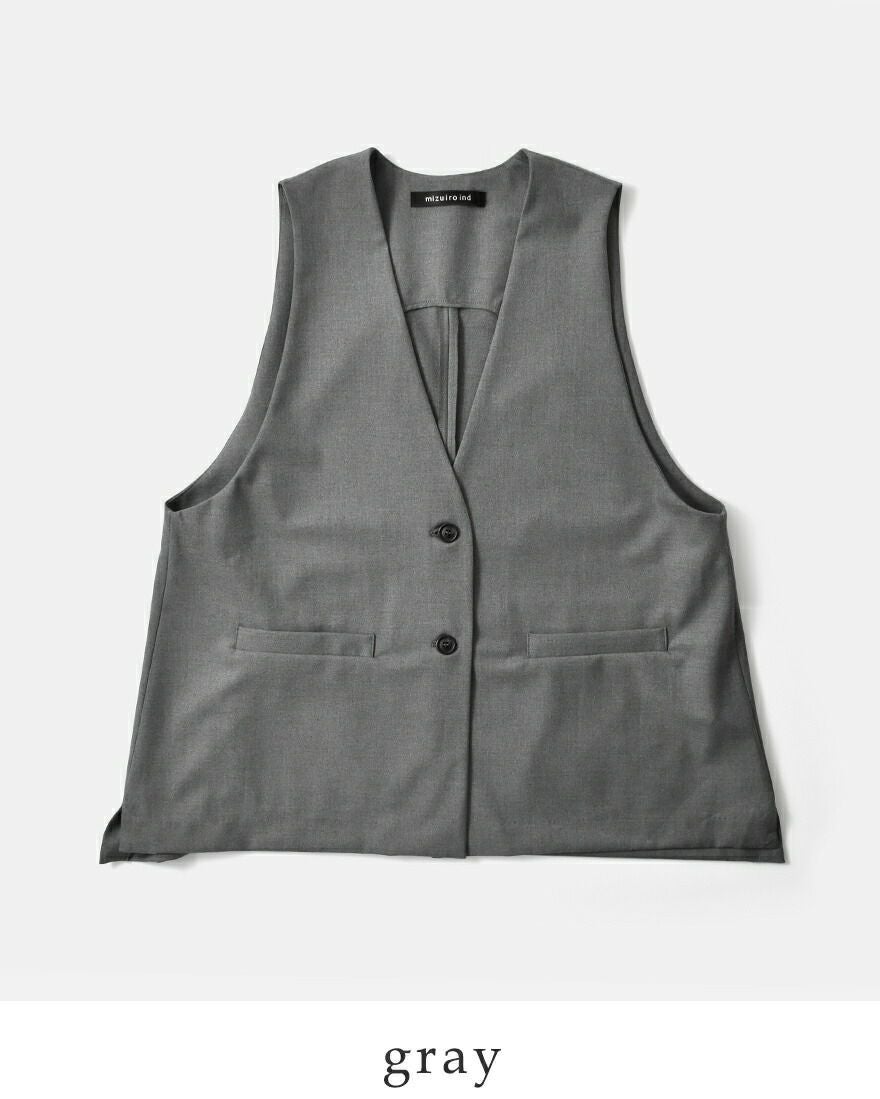 mizuiro ind ミズイロインド ディープ Vネック ワイド ベスト 3-230108