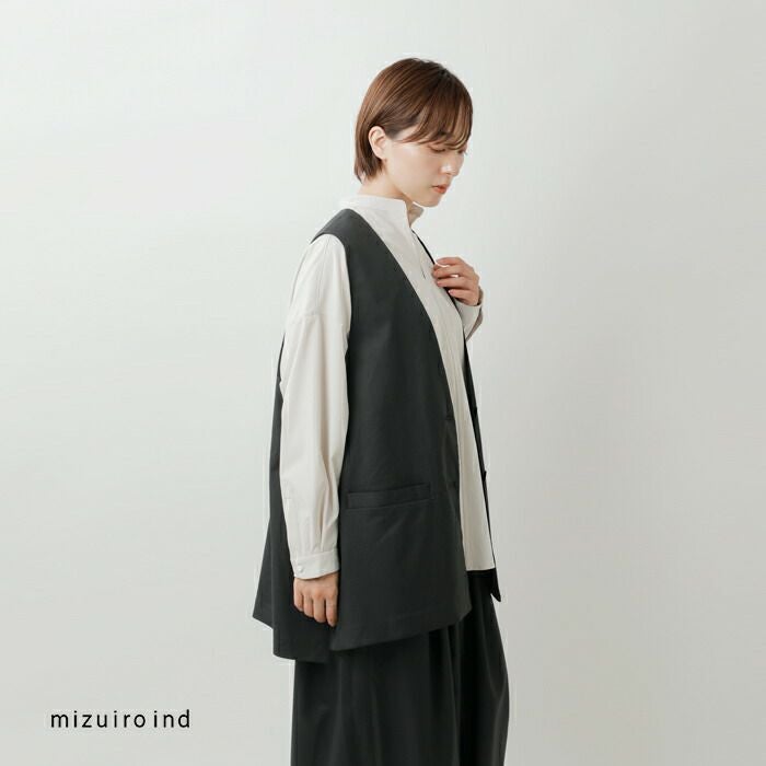 クーポン対象】mizuiro ind ミズイロインド ディープ Vネック ワイド