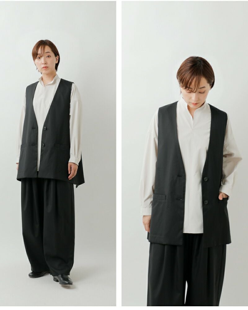 DIDDI MODA Y2K バックリボン柄 ナイロンベスト トップス グレー gossip！ロサンゼルス（ゴシップロサンゼルス）の「Y2K 【 10色展開