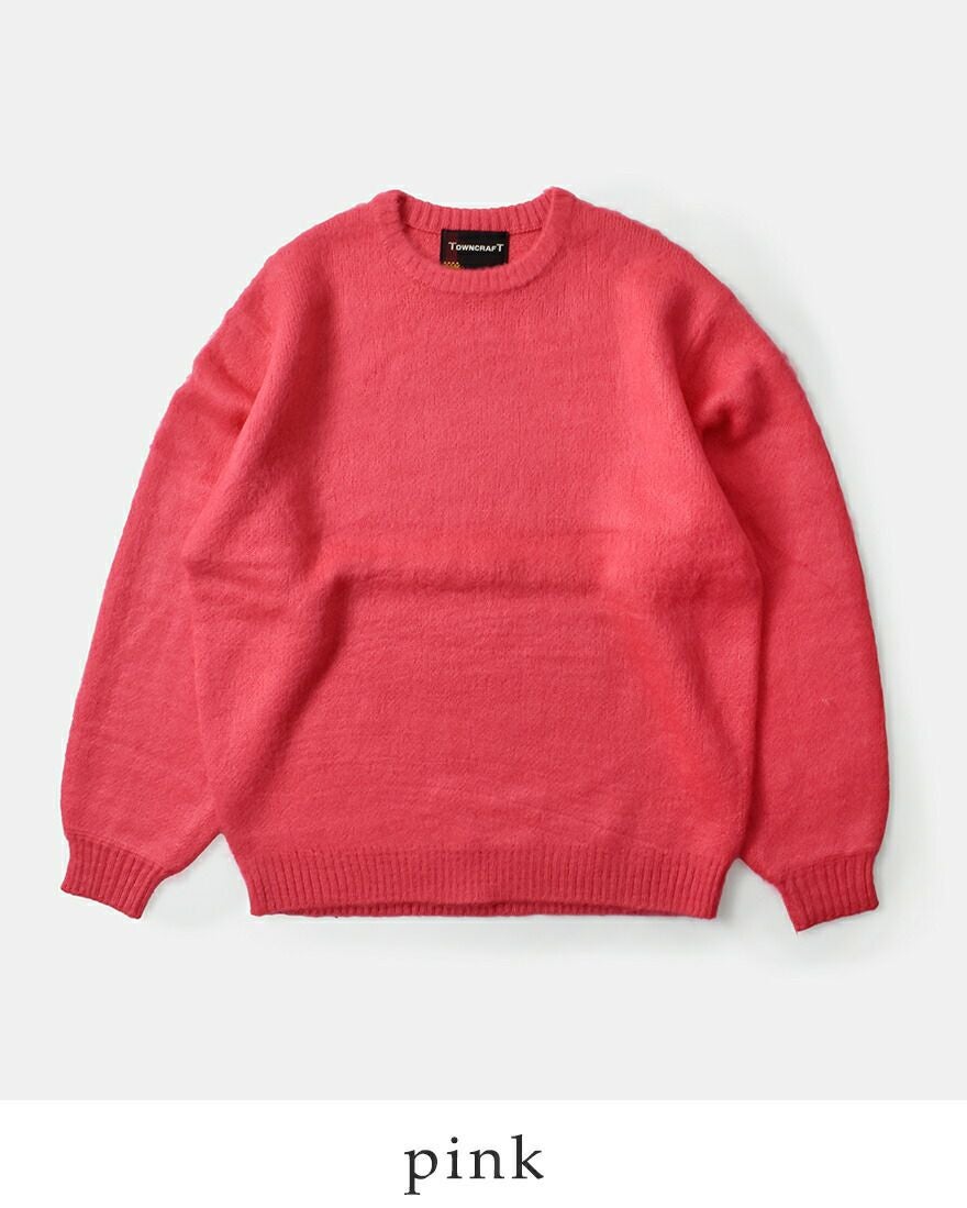 40%OFF】TOWN CRAFT タウンクラフト ソリッド シャギー カラー クルー