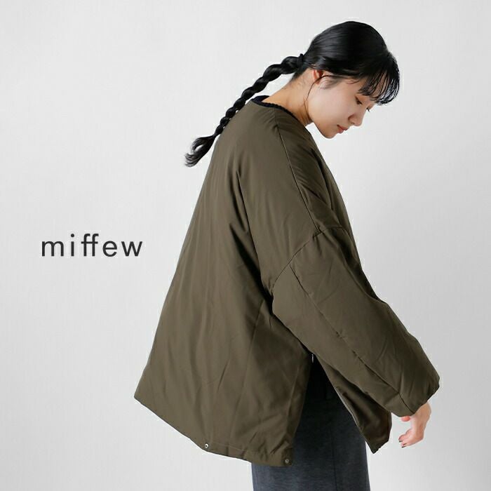 30%OFF】miffew ミフュー 撥水 帯電防止 ノーカラー オーバー ダウン