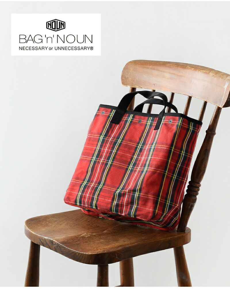 BAG'n'NOUN バッグンナウン 6号帆布 コットン チェック トートバッグ S