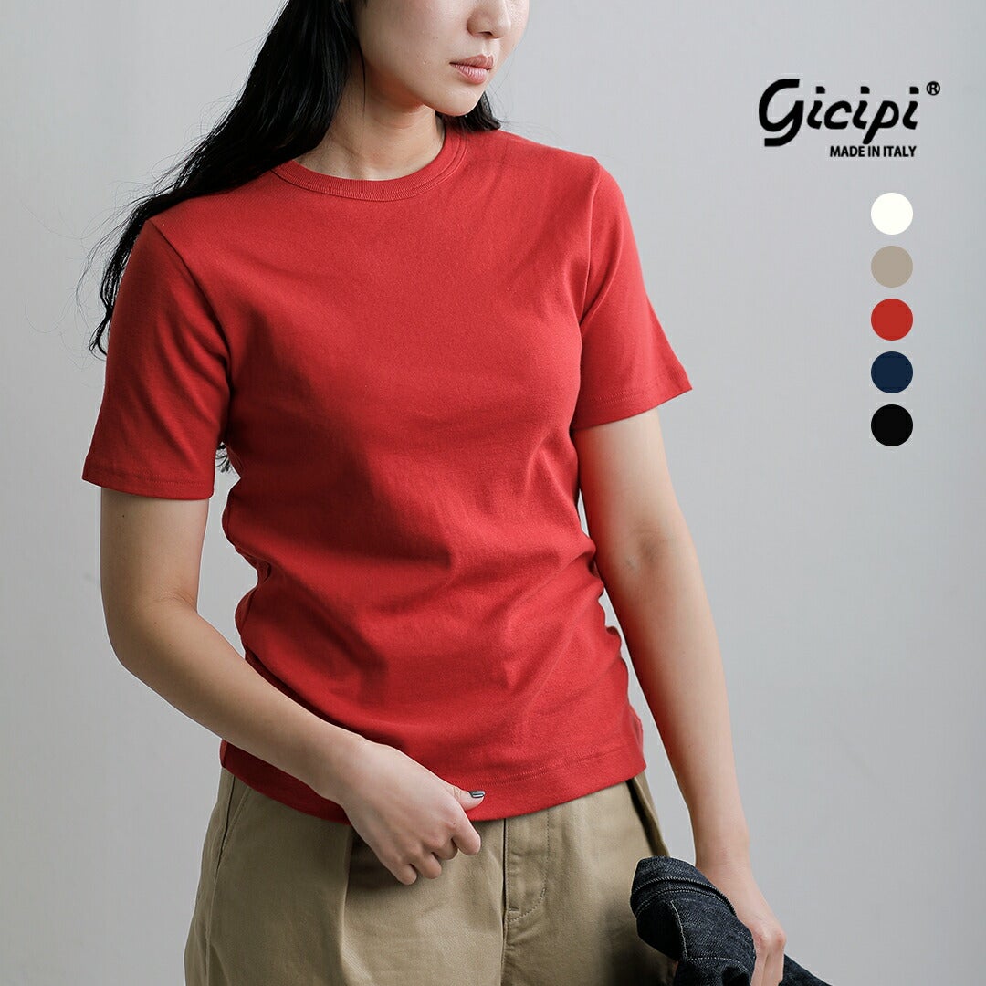 GICIPI ジチピ コットン フライス クルーネック Tシャツ CRISTALLO