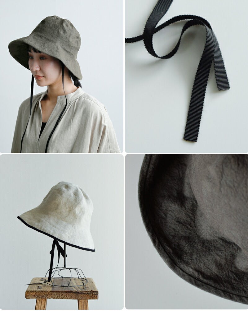 Chapeaugraphy 綿麻 シャンブレー / 高密度織綿麻 チューリップハット
