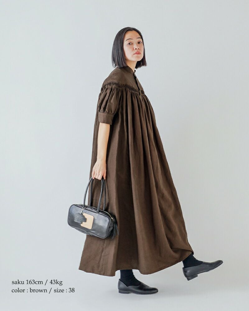 Scye サイ リネン キャンブリック タック ドレス 60/1Linen Cambric