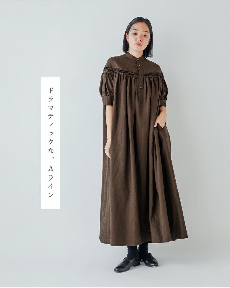 30%OFF】Scye サイ リネン キャンブリック タック ドレス 60/1Linen