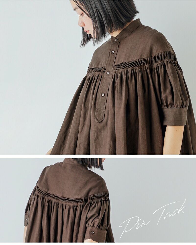 Scye サイ リネン キャンブリック タック ドレス 60/1Linen Cambric