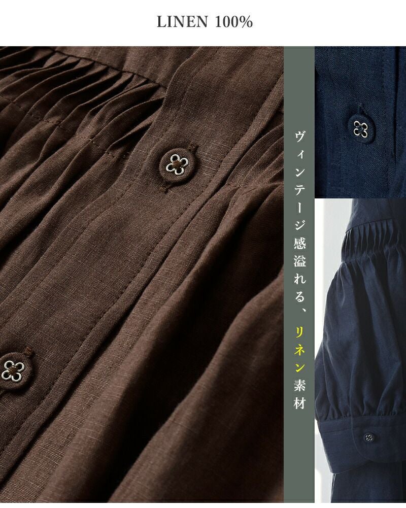 Scye サイ リネン キャンブリック タック ドレス 60/1Linen Cambric