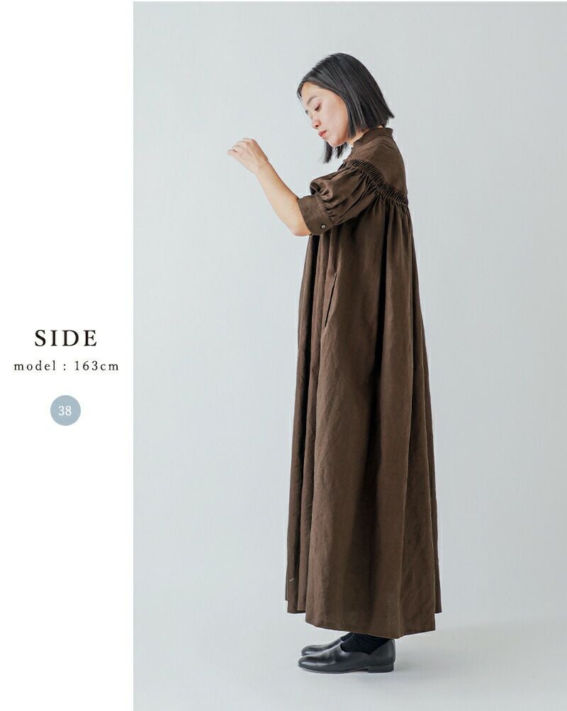 Scye サイ リネン キャンブリック タック ドレス 60/1Linen Cambric