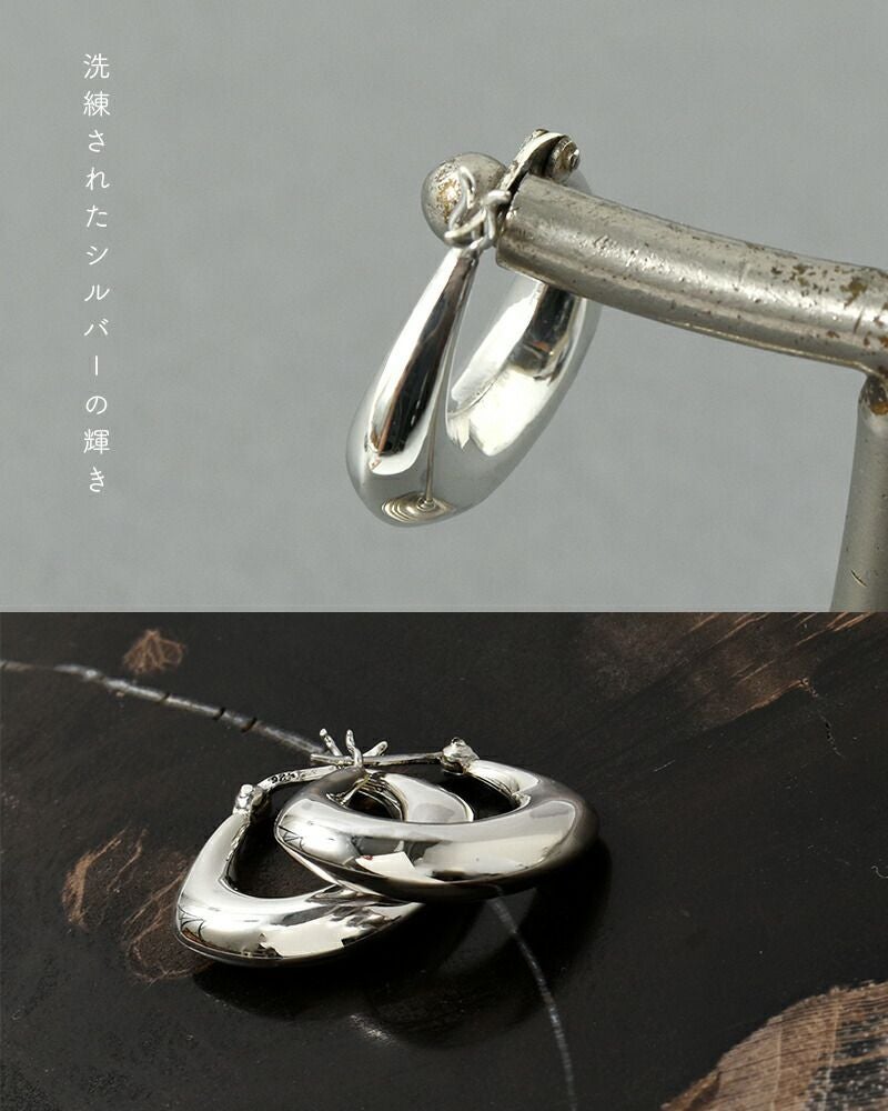 クーポン対象】aura オーラ シルバー925 ドロップ フープ ピアス “drop