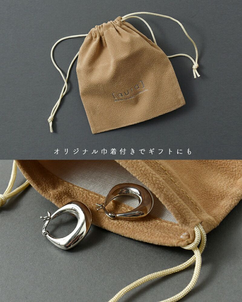 aura オーラ シルバー925 ドロップ フープ ピアス “drop hoop pierce