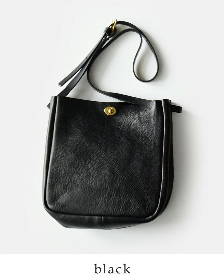 Mimi ミミ レザー ターンロック バケット ショルダーバッグ “MORZINE