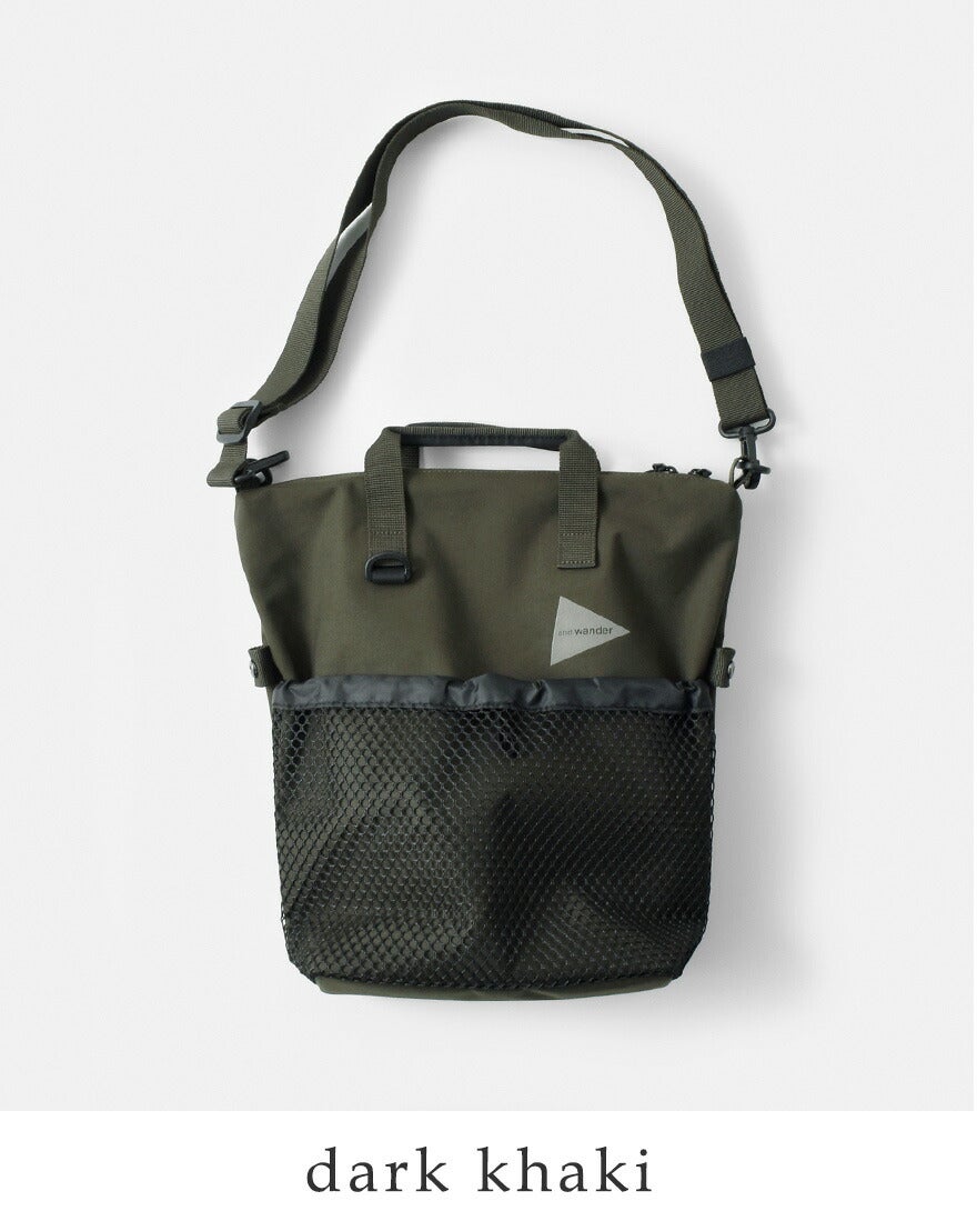 and wander アンドワンダー 防水 2way ショルダーバッグ PE/CO 2way