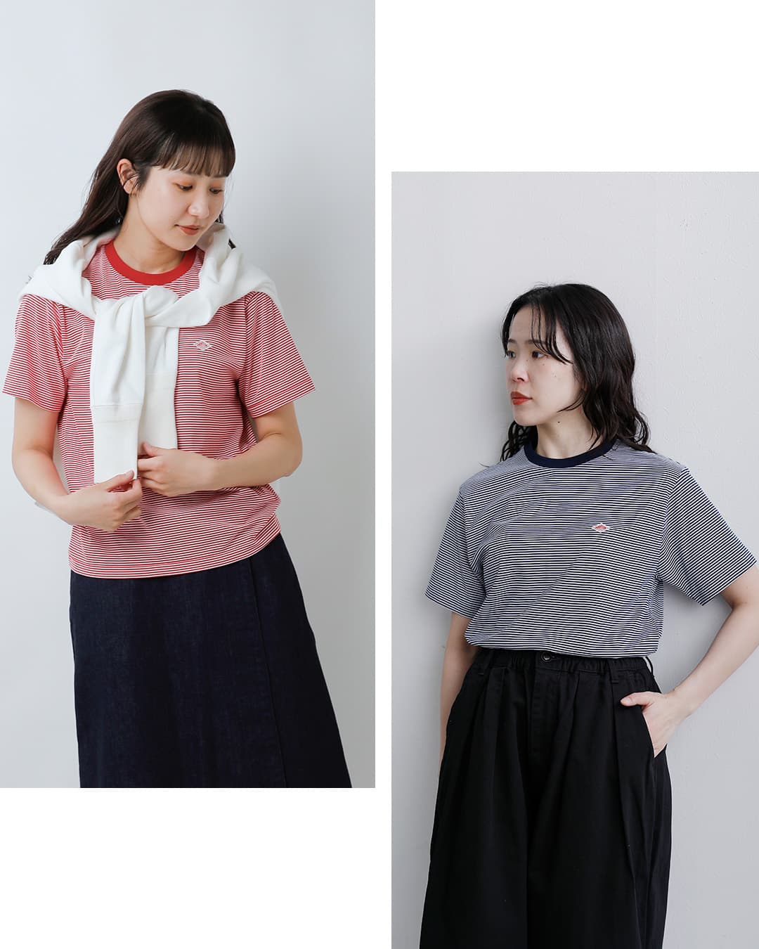 ダントン DANTON Tシャツ コットンジャージー ボーダー クルーネック
