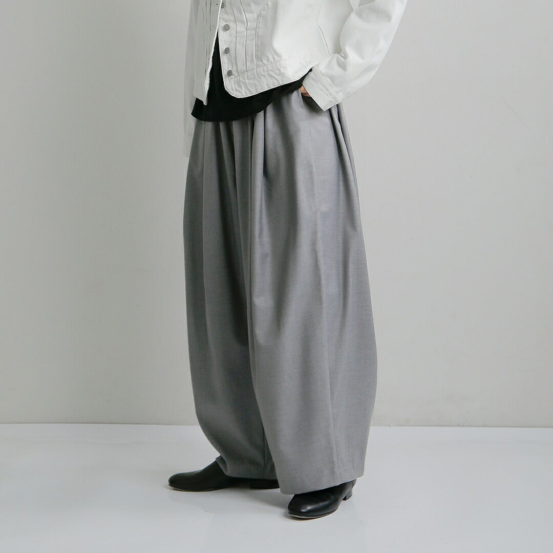 ミズイロインド mizuiro indとろみ ドレープ ワイド タック パンツ 2