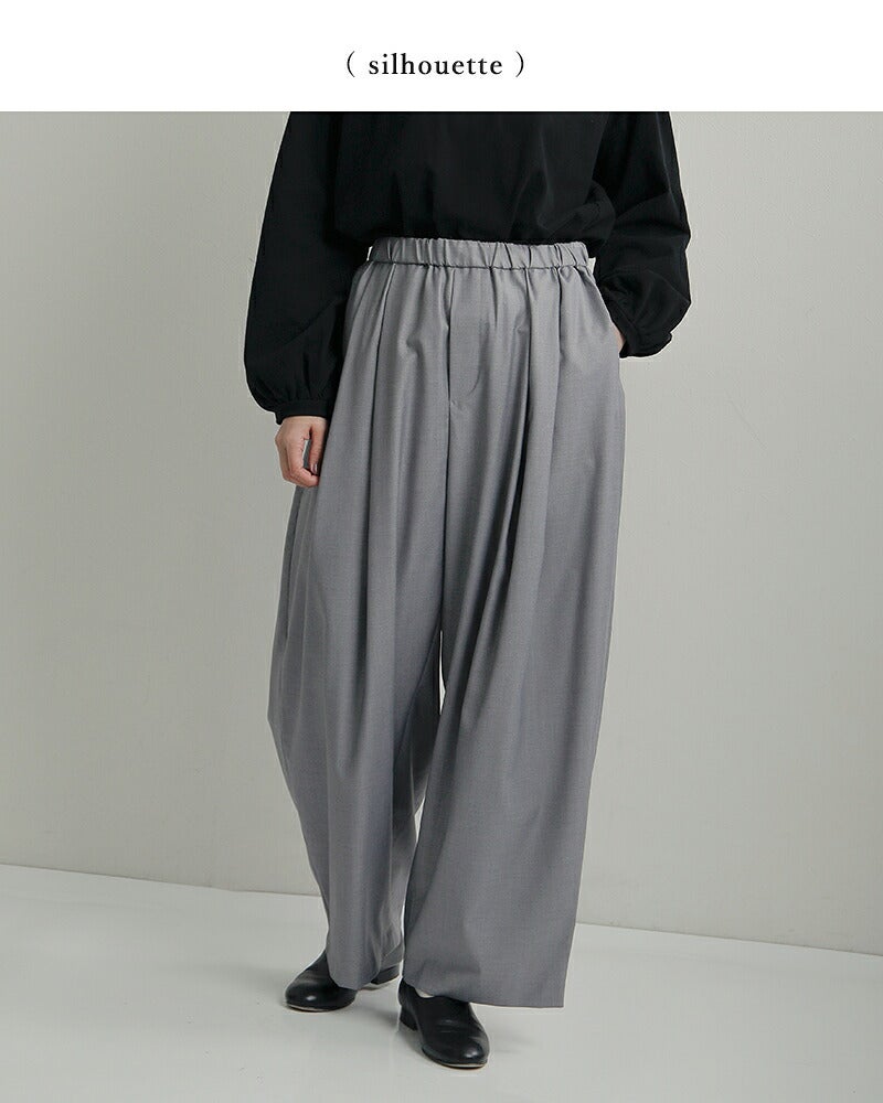 ミズイロインド mizuiro indとろみ ドレープ ワイド タック パンツ 2