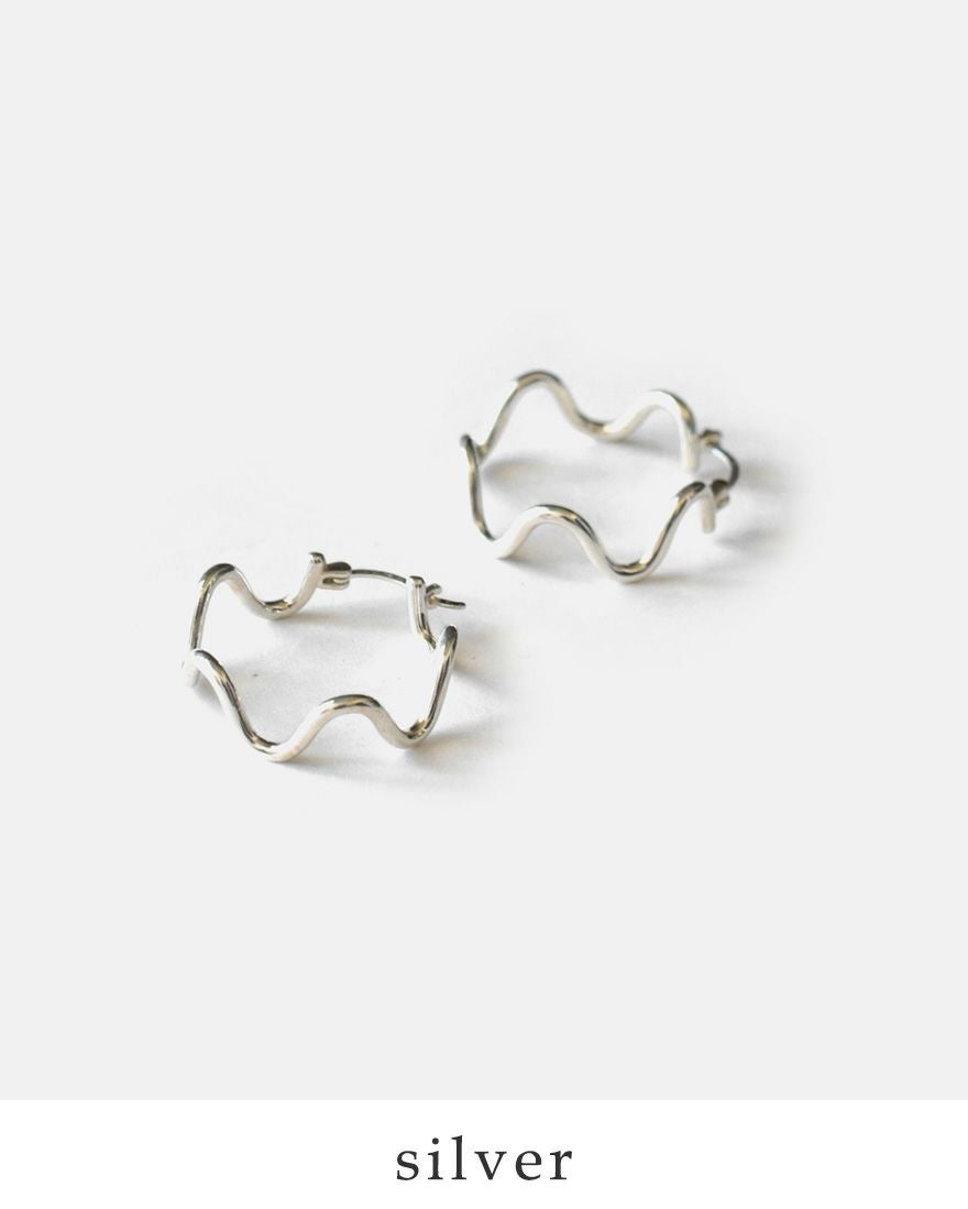 aura オーラ シルバー925 ウェーブ フープ ピアス “wave hoop pierce
