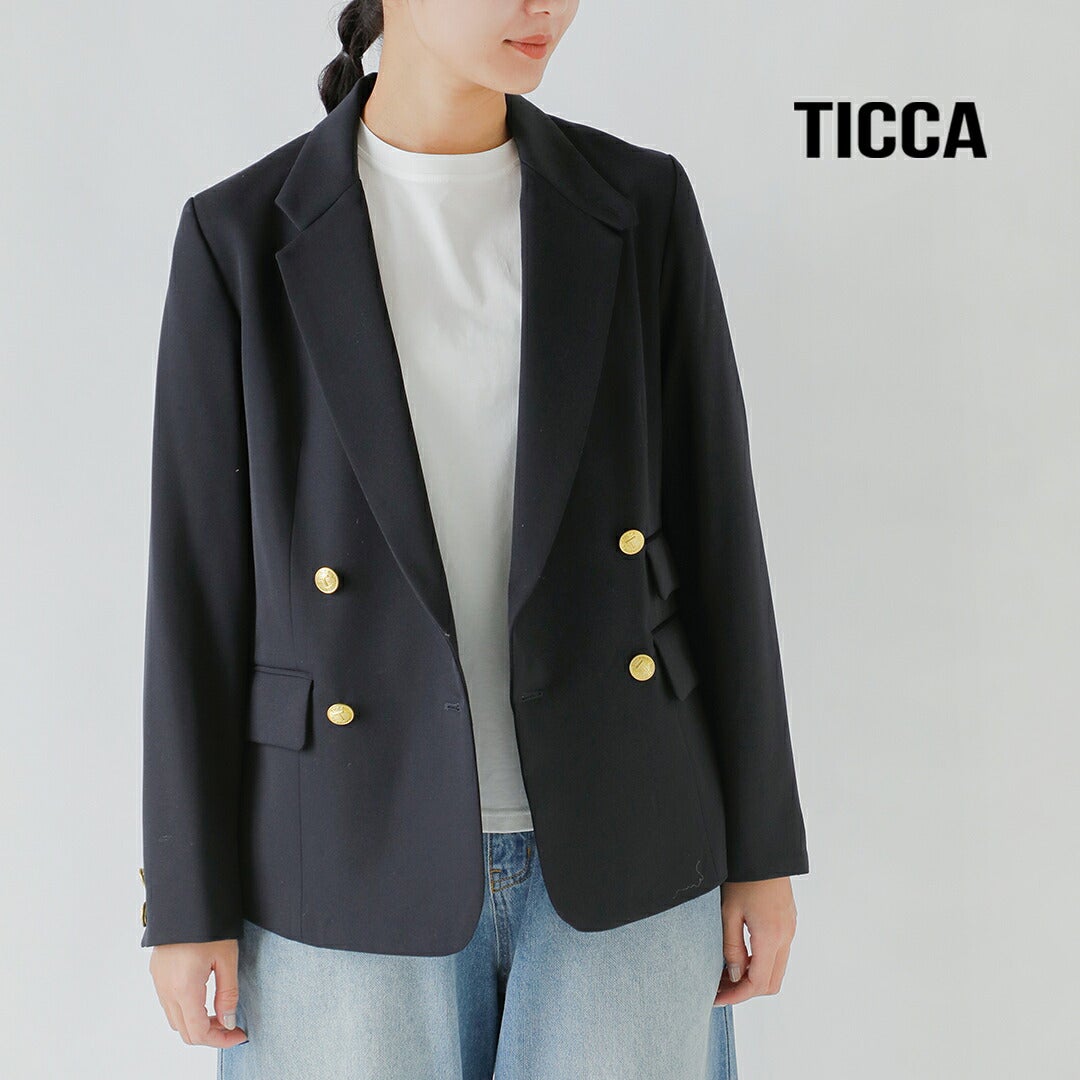 2026aw新作]TICCA ティッカ ウールサージ ダブル ジャケット tbfa-191