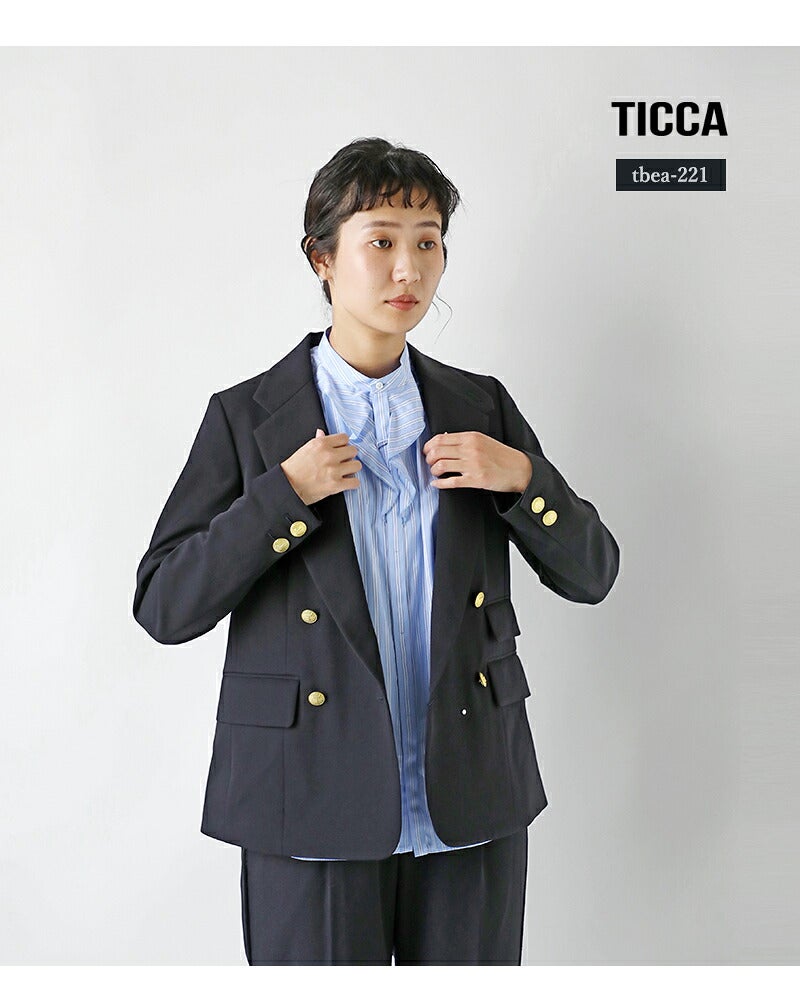 クーポン対象】TICCA ティッカ ウールサージ ダブル ジャケット tbfa