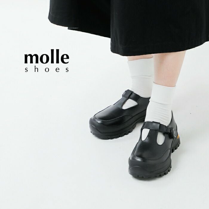 molle shoes モールシューズ 撥水 カウレザー Tストラップ フリー