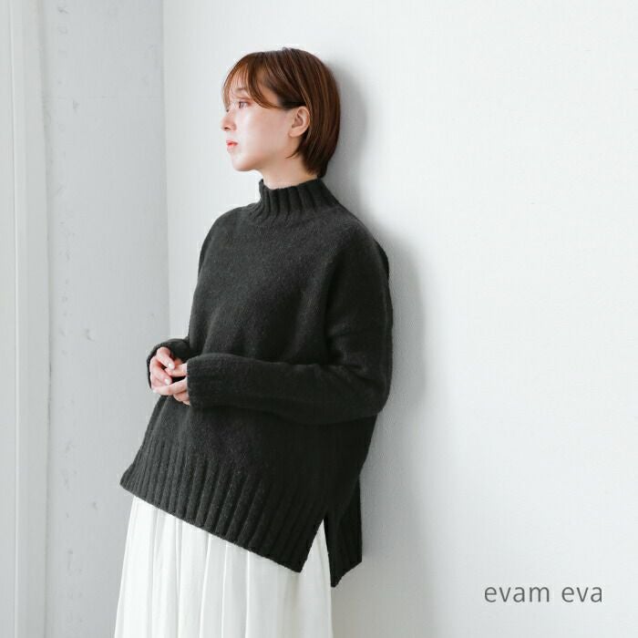 vie evam eva コットン カシミヤ タートルネック プルオーバー V002K047 ニット ブラック レディース ヴィー エヴァムエヴァ【中古】4-1218T∞ vie evam eva コットン カシミヤ タートルネック プルオーバー