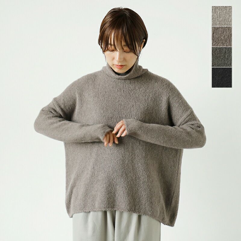 evam eva エヴァムエヴァ アルパカ リリー タートルネック ニット プル
