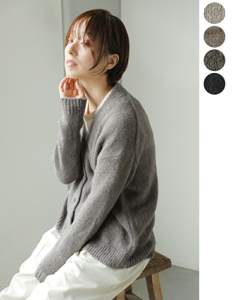 極美品✨️エヴァムエヴァ モヘヤシルク ニットカーディガン チャコールグレー F evam eva エヴァムエヴァ アルパカ リリー ニット カーディガン