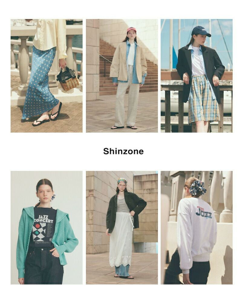 Shinzone シンゾーン コットンガーゼ ビッグカラー ギャザー ブラウス