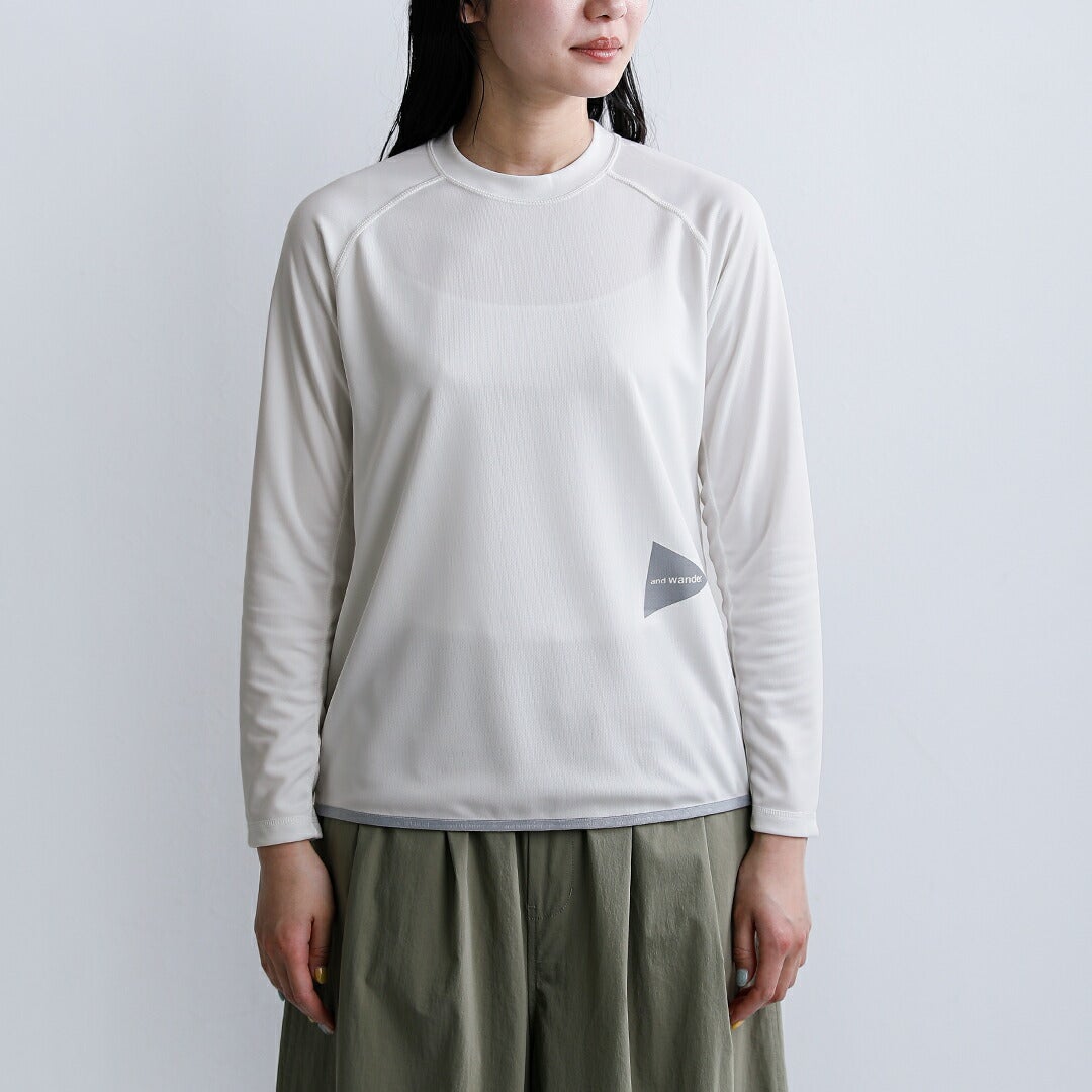 and wander アンドワンダー ドライジャージー ラグラン 長袖Tシャツ