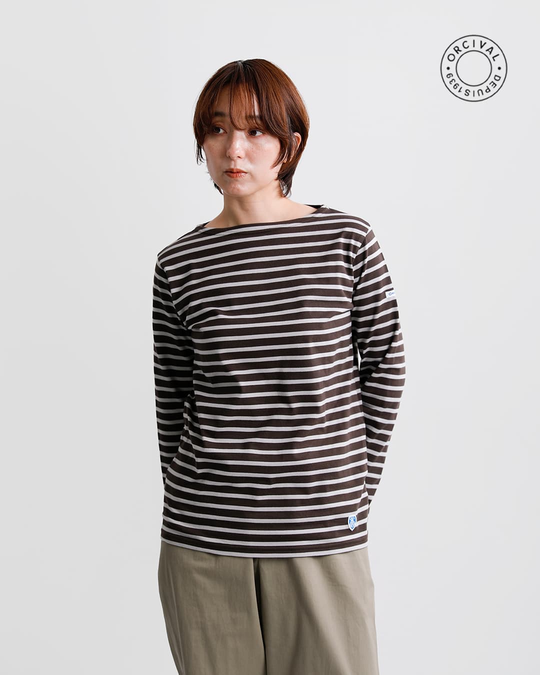 ORCIVAL オーチバル コットン天竺 ボートネック 長袖Tシャツ or