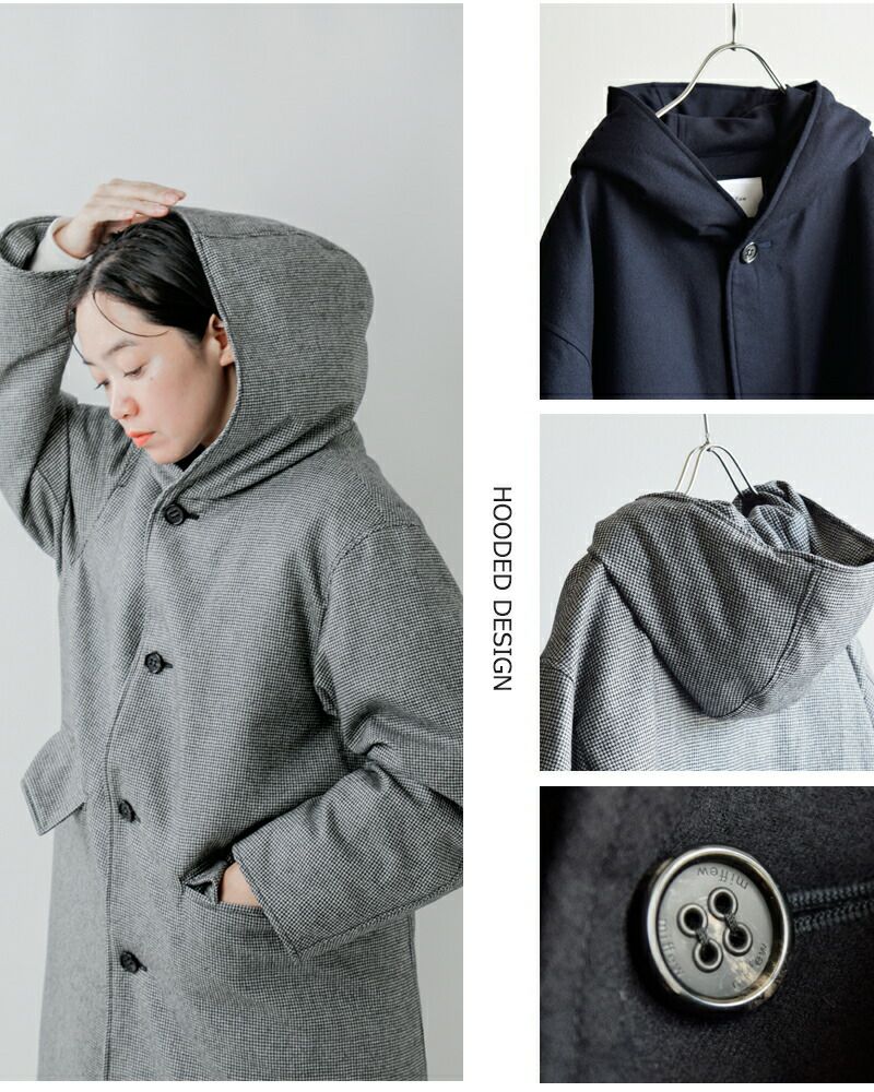 Wayu☆miffewWOOL HOODED DOWNCOAT miffew｜ミフュー｜ WOOL HOODED DOWN COAT｜FEW24WJK5236