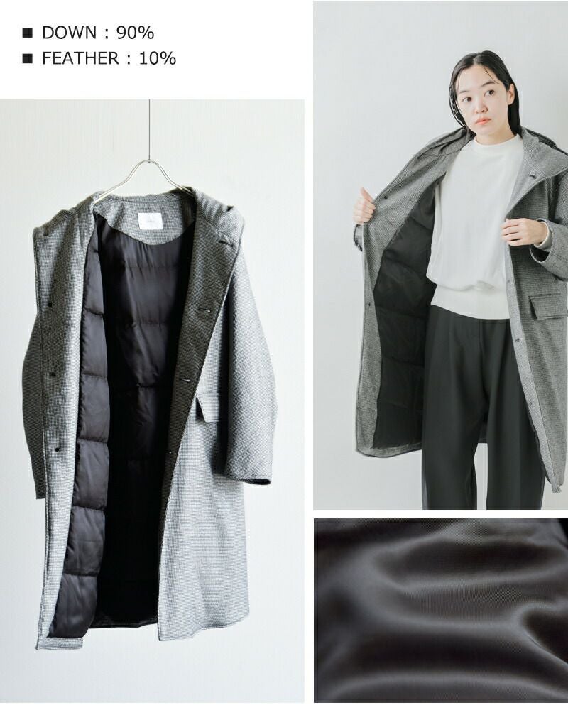 miffew ミフュー ウール フーデット ダウン コート “WOOL HOODED DOWN