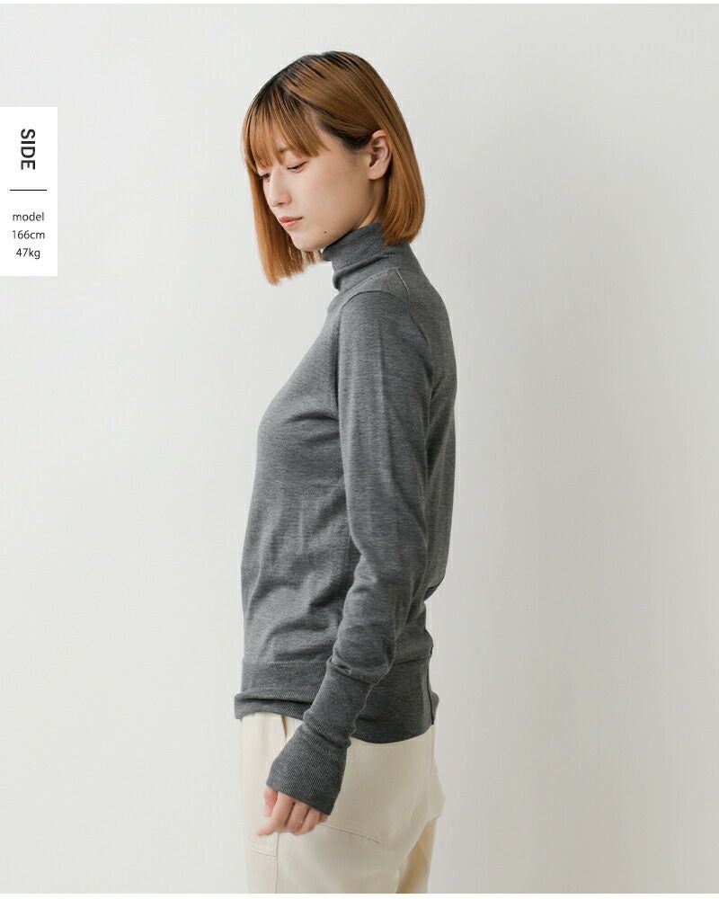 Shinzone シンゾーン コットン シルク ハイネック ニット プルオーバー