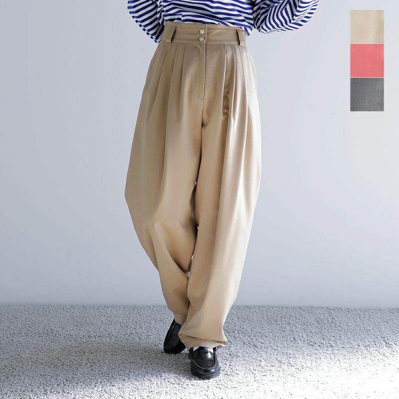 60%OFF】CLANE クラネ ワイド ベルト タック パンツ 17110-7202-kk