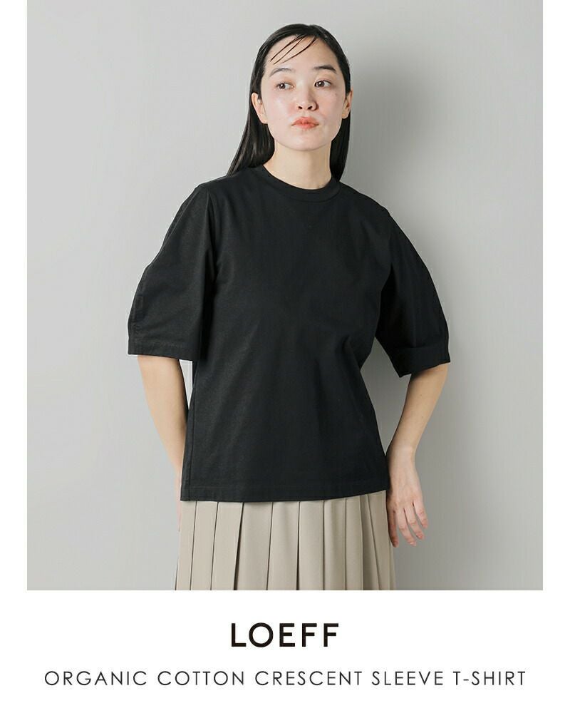LOEFF ロエフ オーガニックコットン 天竺 クレセント スリーブ プル