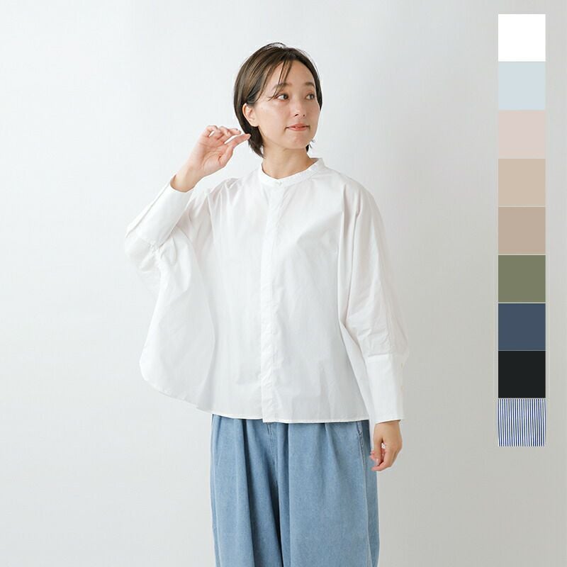 weve　　UNIVERSAL TISSU バンドカラー ブラウス UNIVERSAL TISSU（ユニヴァーサルティシュ） バンドカラーギャザー