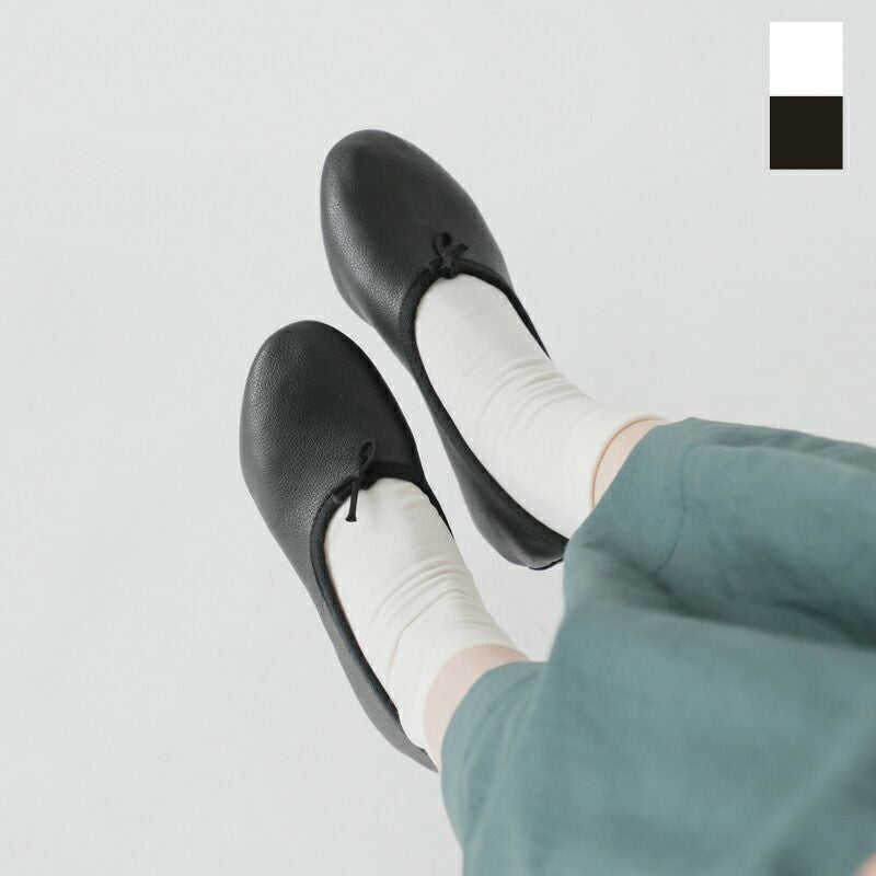 CROWN クラウン レザー リボン フラット シューズ bow-ballroom-fn