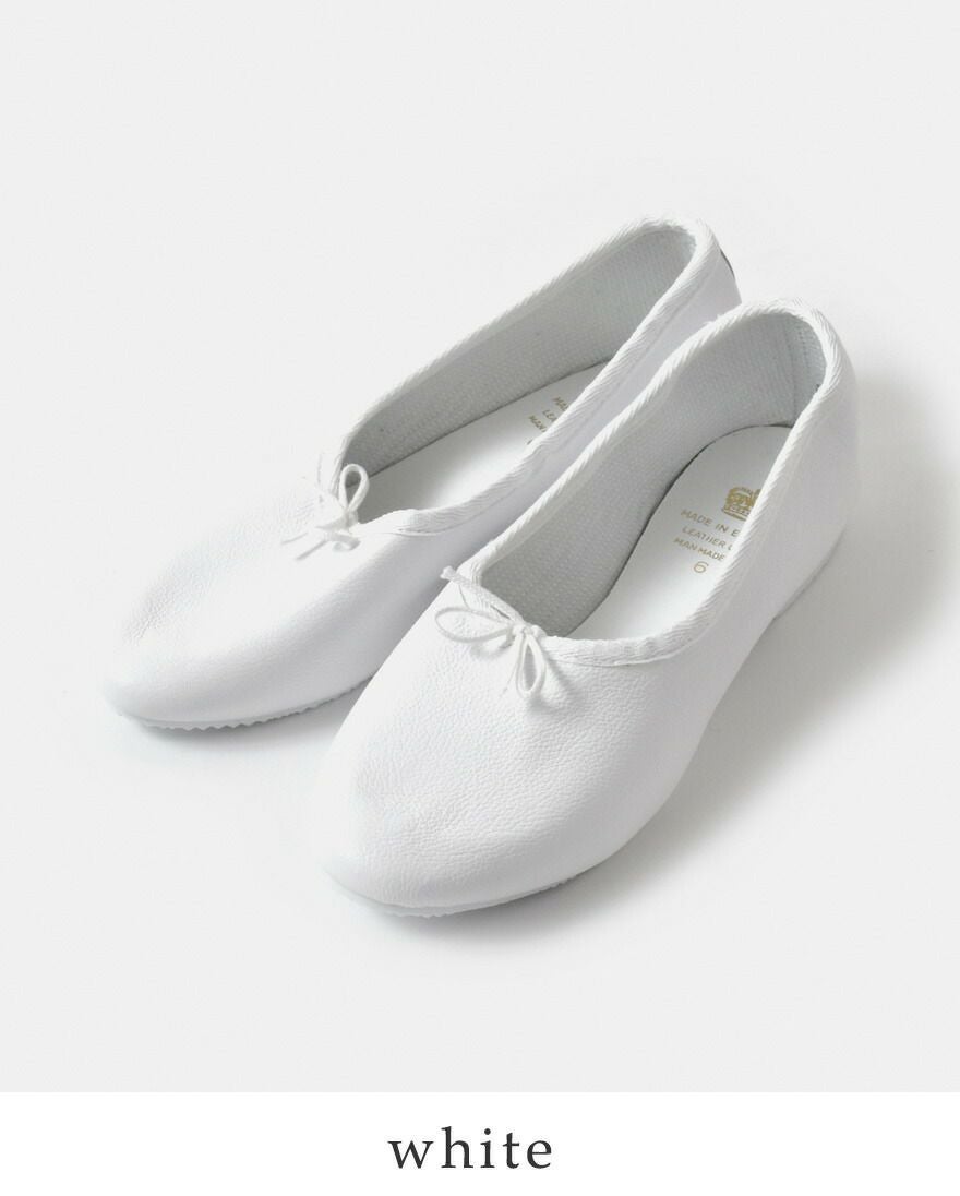 CROWN クラウン レザー リボン フラット シューズ bow-ballroom-fn