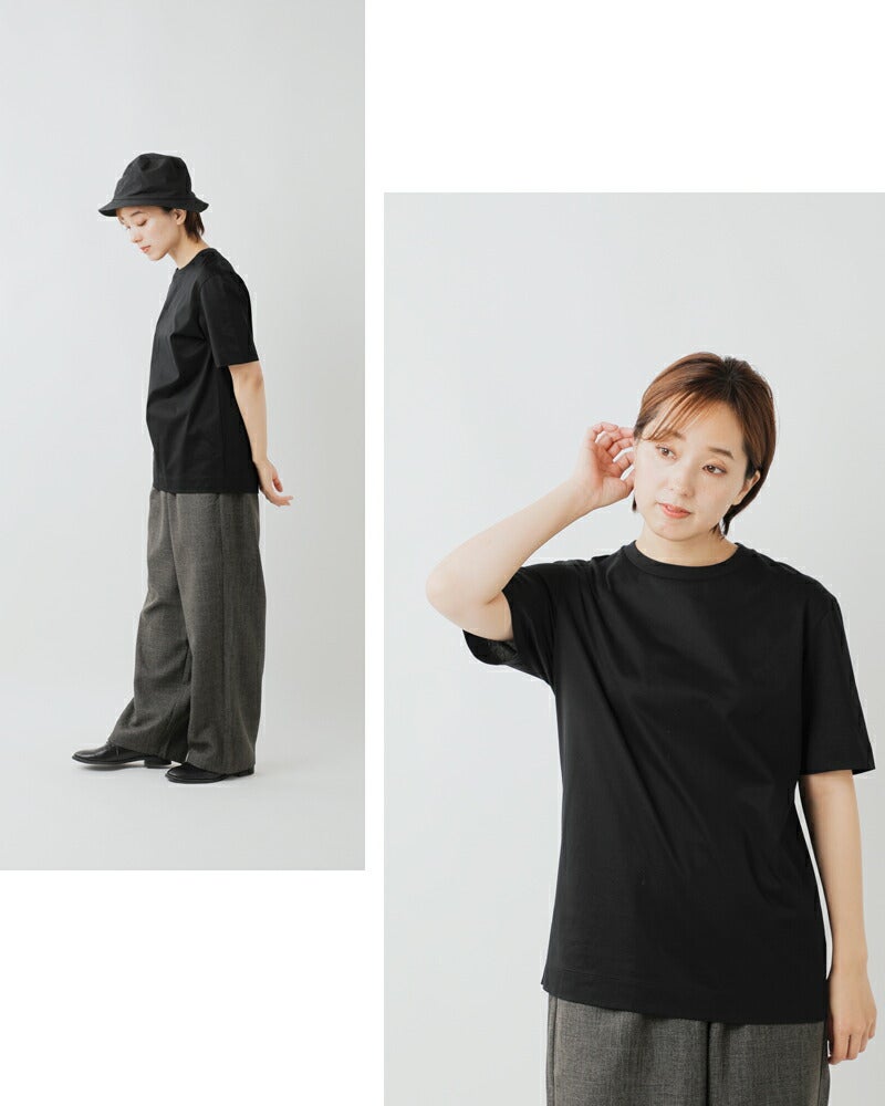 SLOANE スローン Tシャツ ブラック サイズ:1(S) | 60/2 コットン天竺 UV Tシャツ / プルオーバー クルーネック 半袖 ボーダー ストレッチ コットン ウォッシャブル  | トップス カットソー 半袖【レディース】【中古】 SLOANE（スローン） tシャツ / コットン天竺 Tシャツ レディース