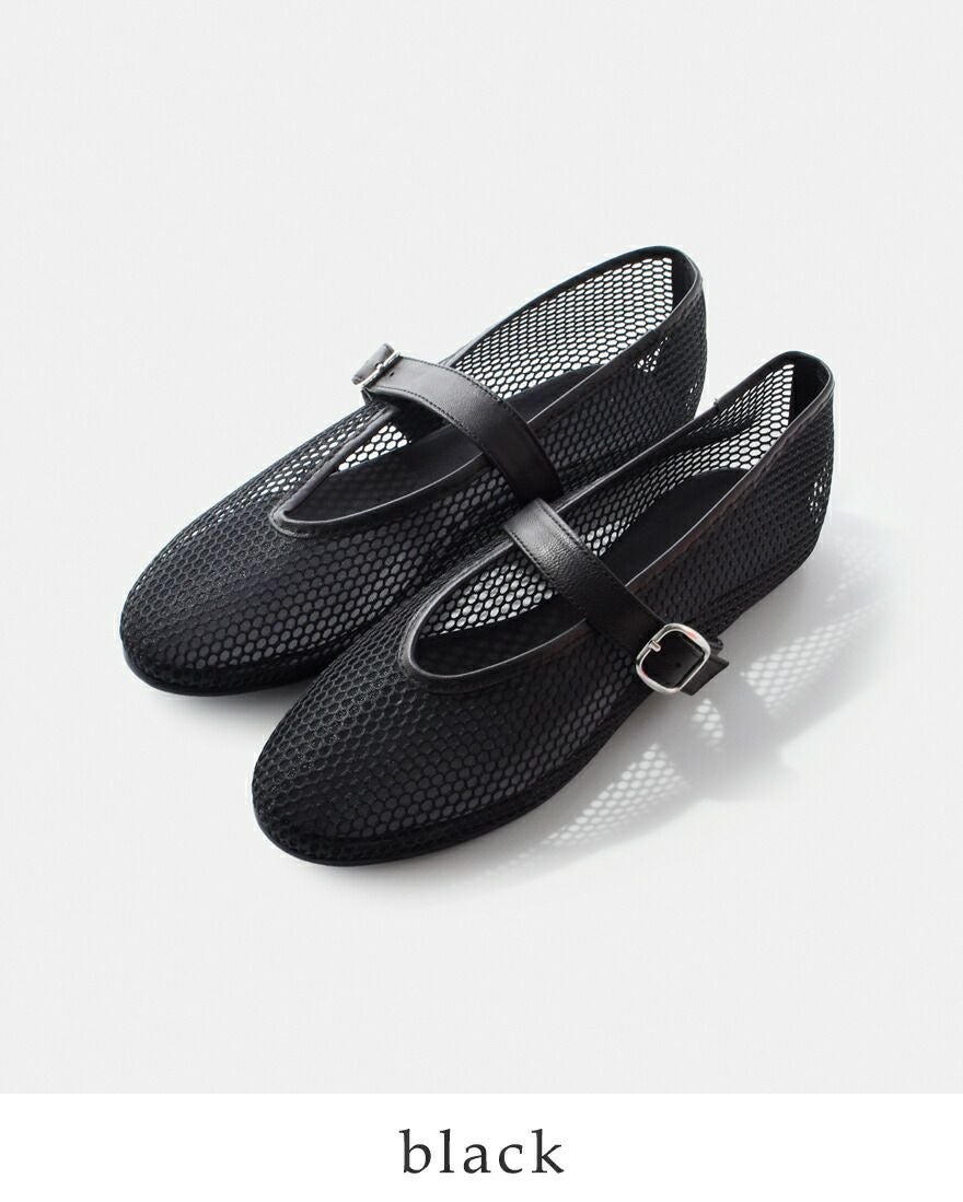 REMME レメ ストラップ メッシュ フラット シューズ zh-25s042