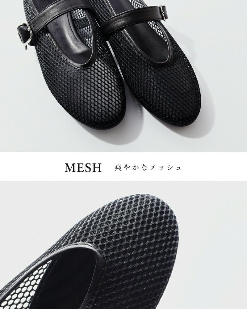 REMME レメ ストラップ メッシュ フラット シューズ zh-25s042