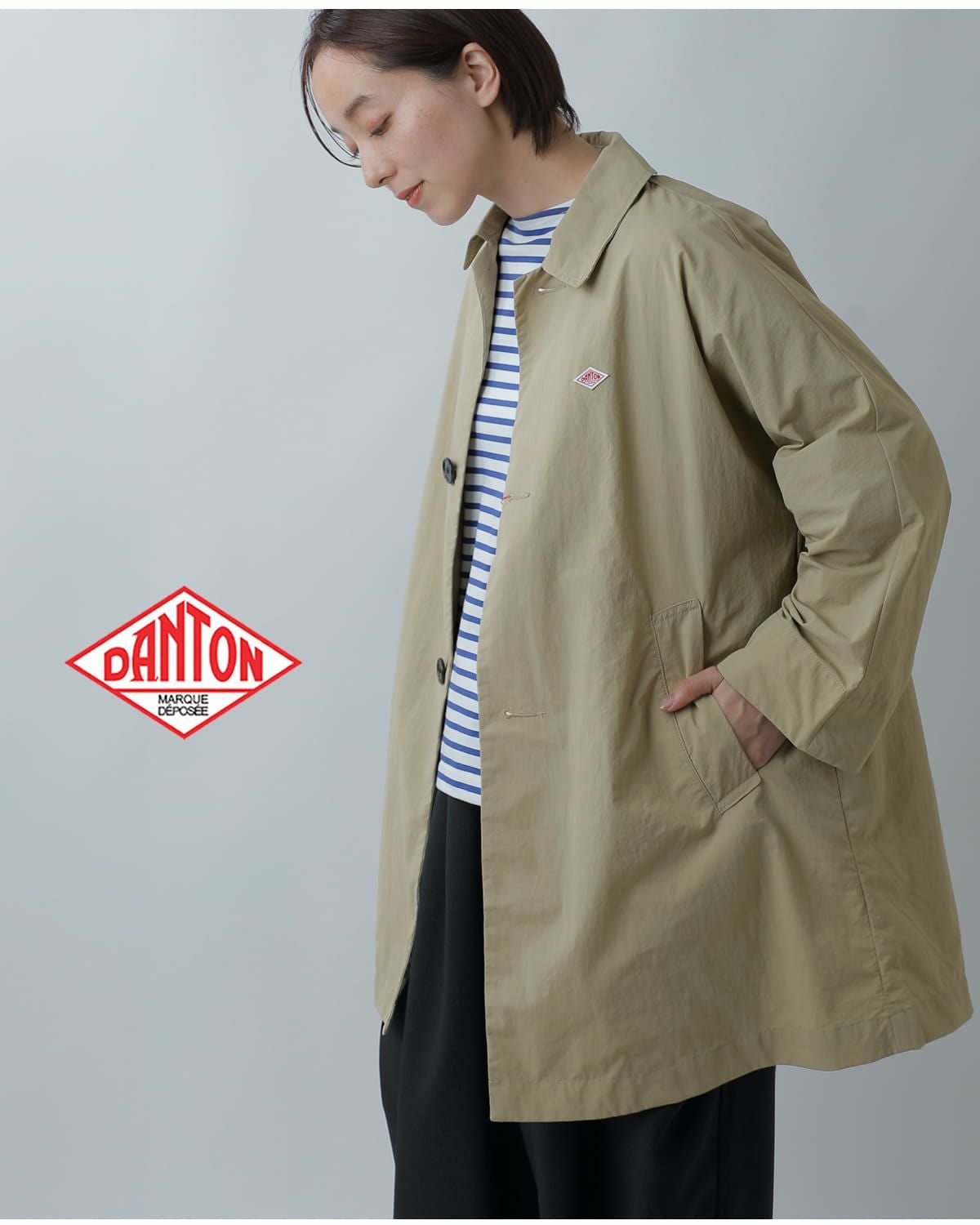 DANTON ダントン ナイロンオックス ドルマンスリーブ ステンカラー