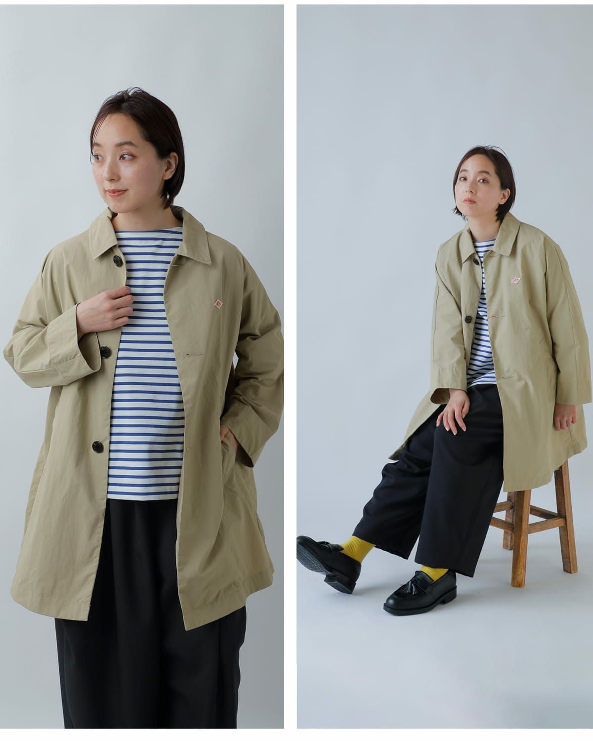 DANTON ダントン ナイロンオックス ドルマンスリーブ ステンカラー