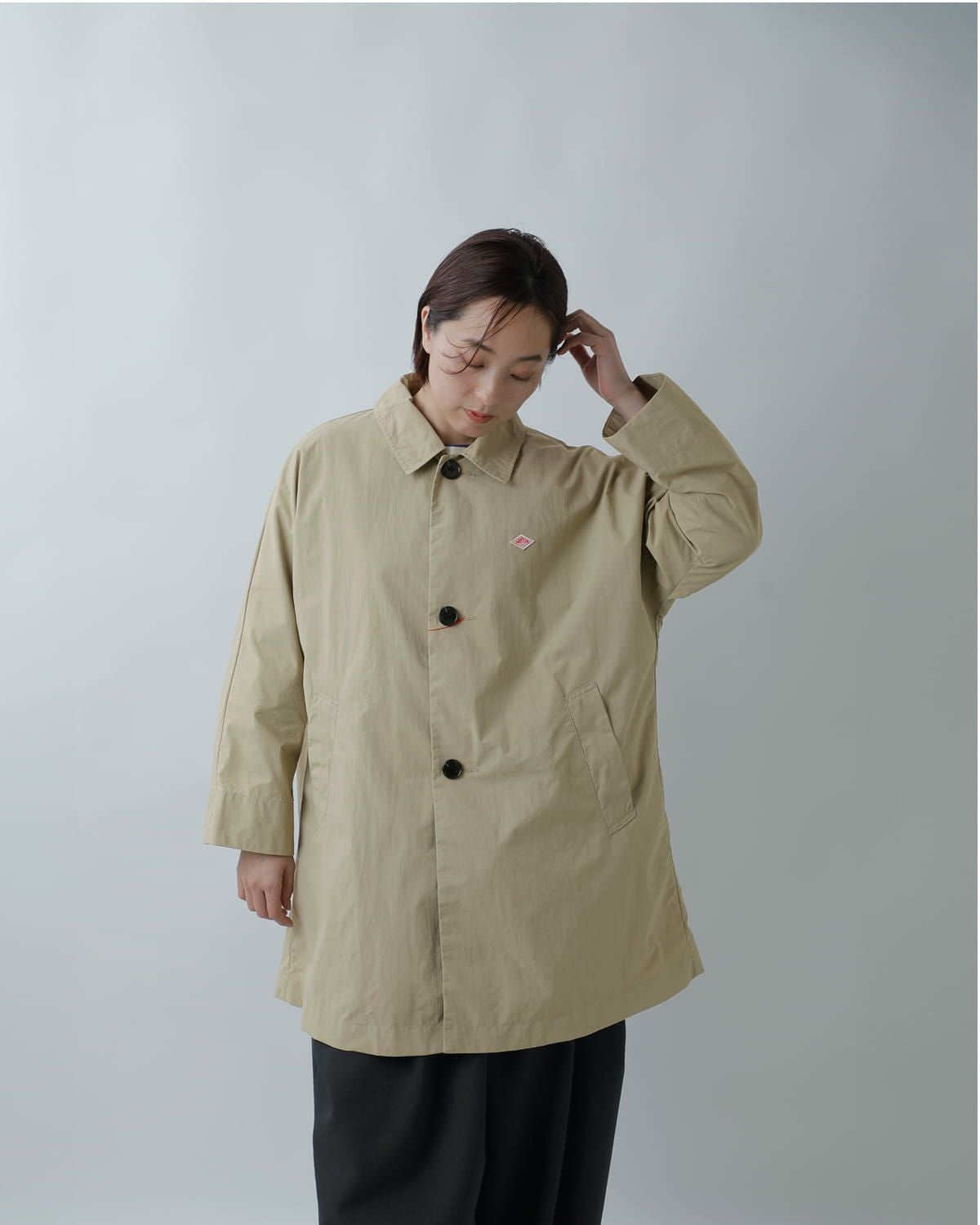 新品❗️DANTON ダントン ナイロンオックス ステンカラー コート34春色 Danton（ダントン） ステンカラーコート 34 ベージュ レディース