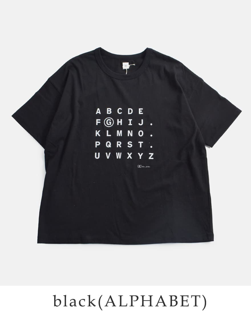 g グラム コットン 天竺 プリント Tシャツ “COMMENT / ALPHABET
