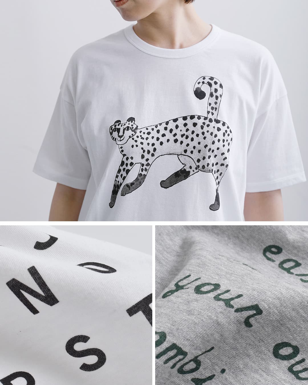 g グラム コットン 天竺 プリント Tシャツ “COMMENT / ALPHABET