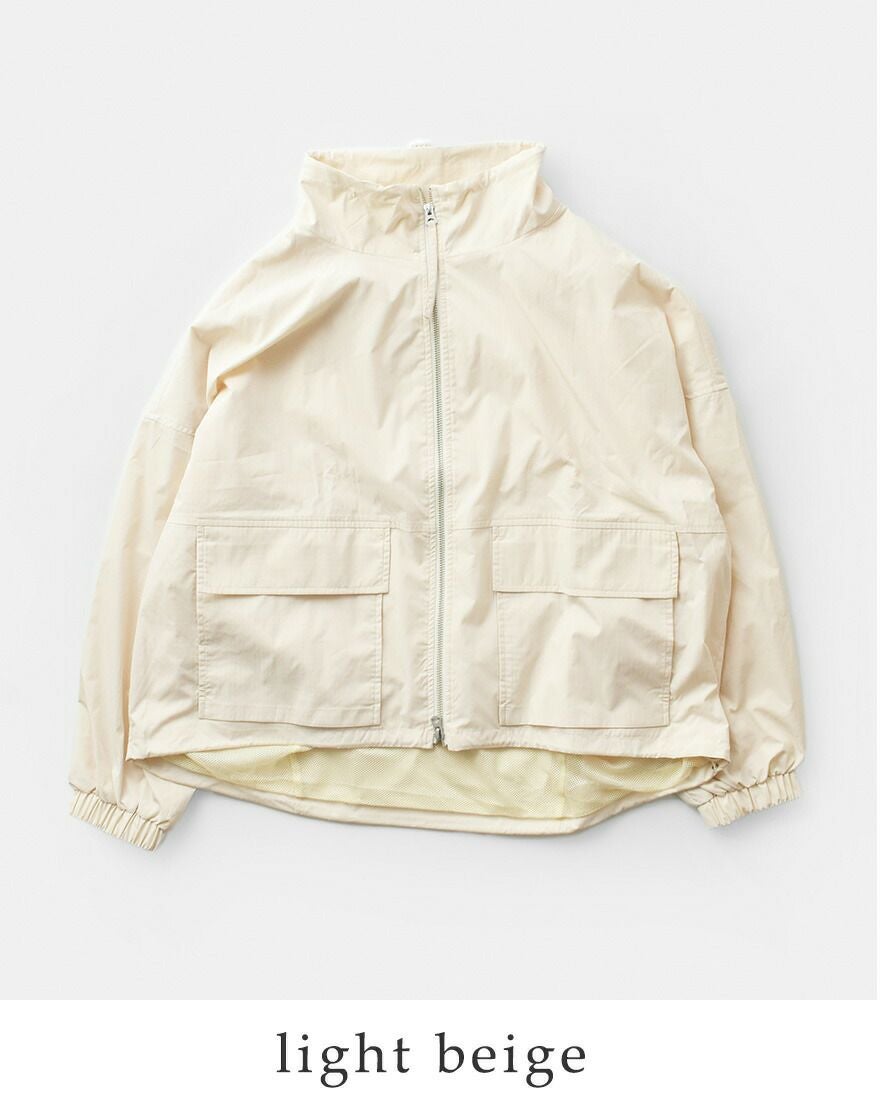 kha:ki カーキ ライト リップストップ スタンドカラー ジップアップ